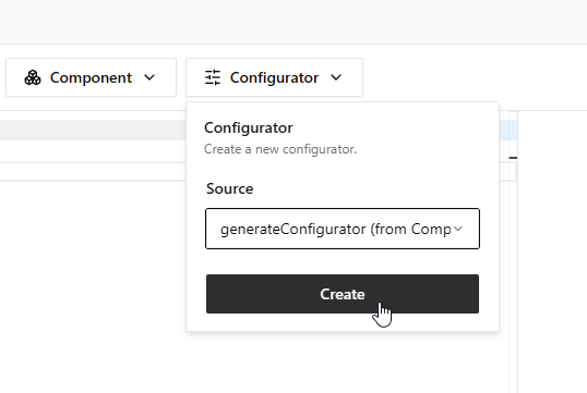 Create configurator button