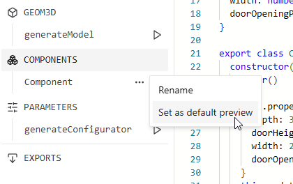 Default editor preview