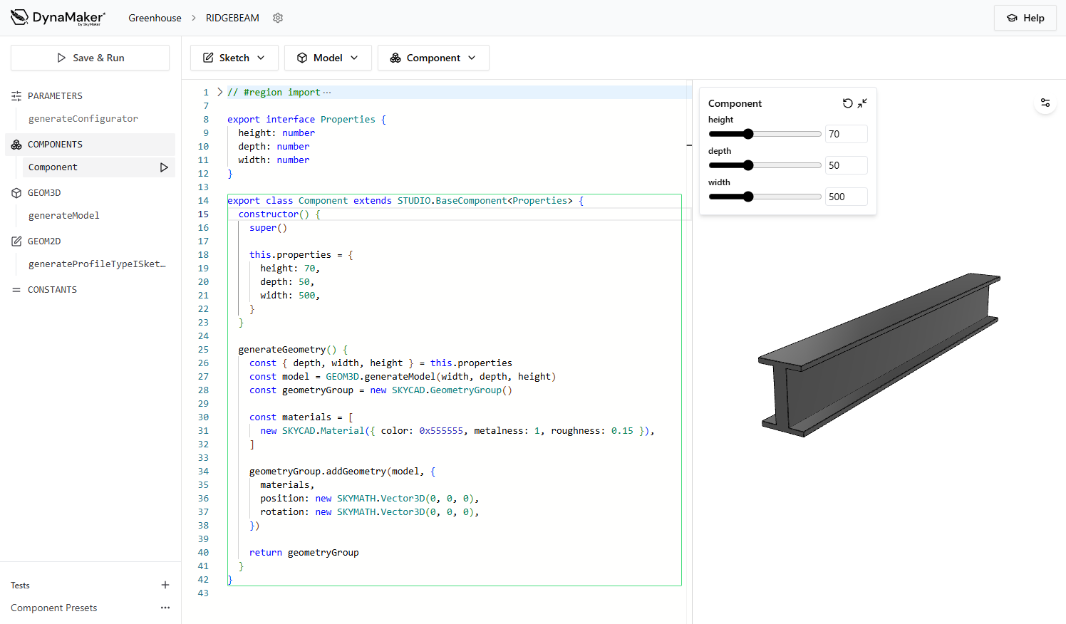 Screenshot of the updated editor