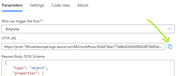Power Automate HTTP URL